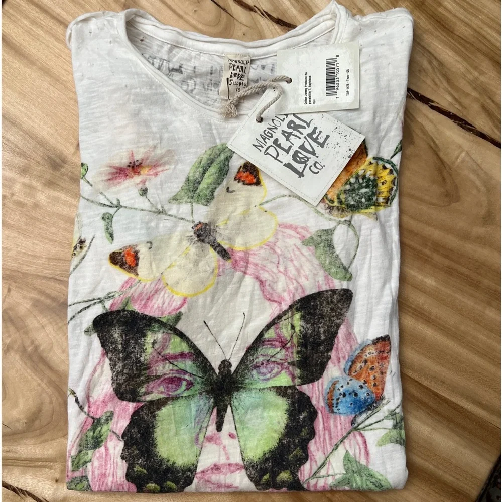 NWT MAGNOLIA PEARL Profound Responsibility Butterfly T Tee Shirt NEVER Worn OS - Picture 1 of 13
